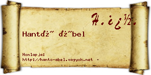 Hantó Ábel névjegykártya